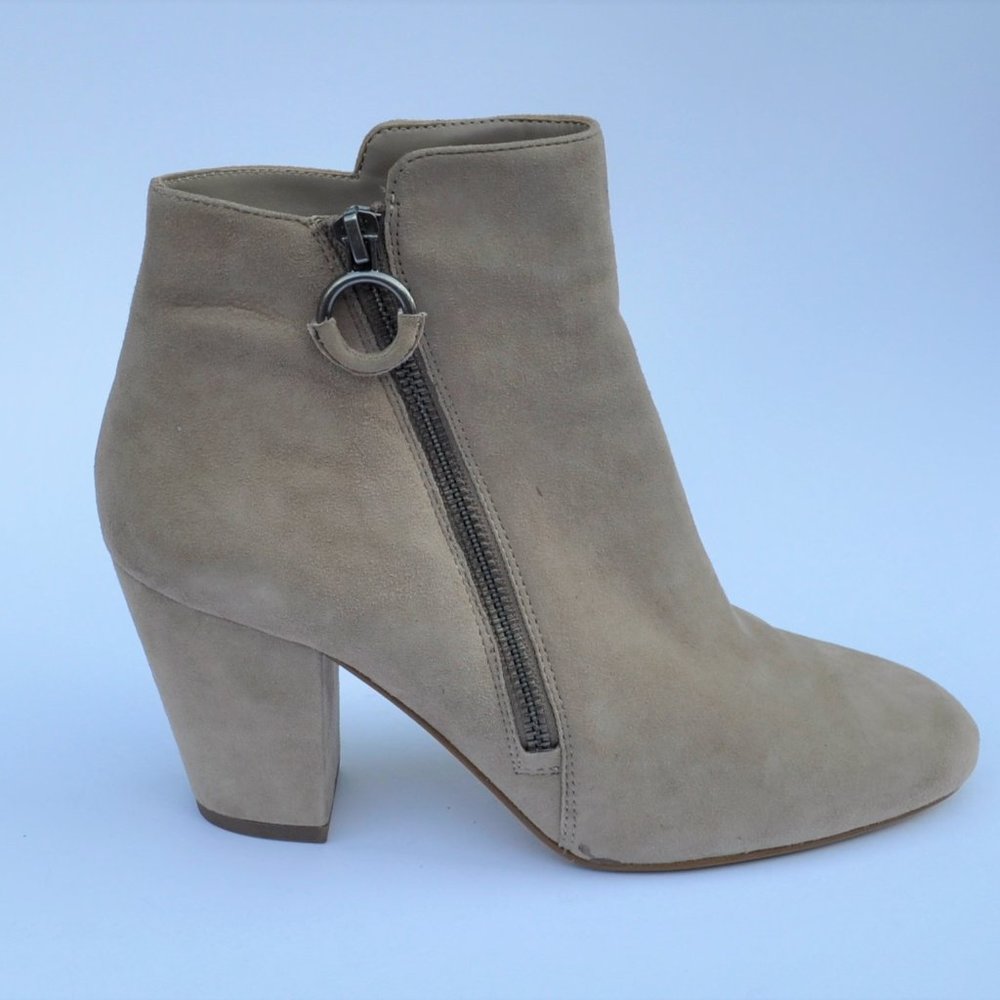 1. STATE Tan, Suede Ankle Booties